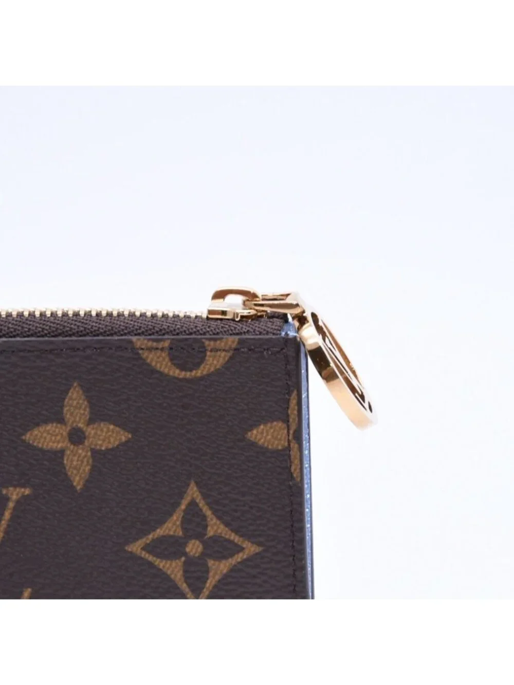 Louis Vuitton Card Case Romy Coin Purse Monogram Blue Frost